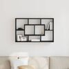 vidaXL &Eacute;tag&egrave;re Murale Ch&ecirc;ne noir 85 x 16 x 52,5 cm Bois d'ing&eacute;nierie
