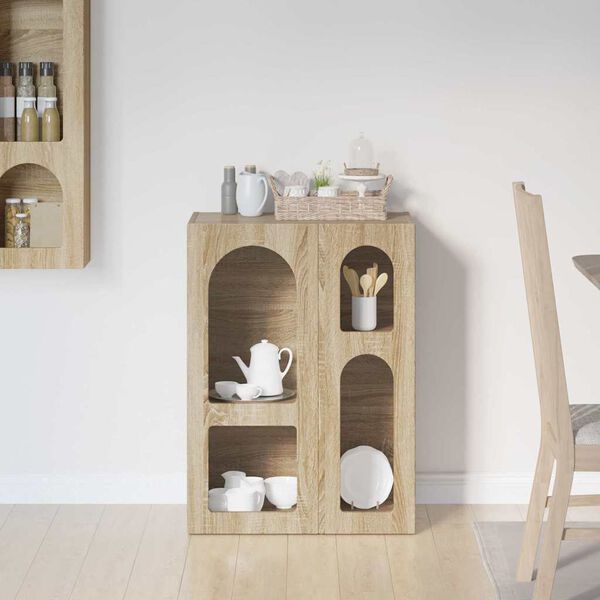 vidaXL Buffet Ch&ecirc;ne Sonoma 59 x 35 x 80,5 cm Bois d'ing&eacute;nierie