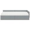 vidaXL Cadre de lit d'angle avec matelas Autre 2 pcs Gris clair tissu