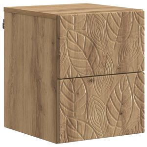 vidaXL Cabinet de chevet mural Ch&ecirc;ne artisanal 34,5 x 33 x 40 cm