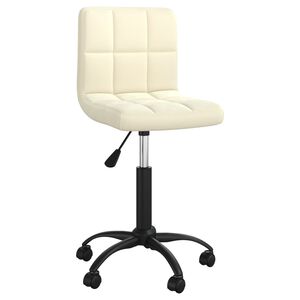 vidaXL Chaise pivotante de bureau Cr&egrave;me Velours