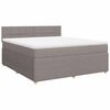vidaXL Sommier &agrave; lattes de lit avec matelas Taupe 180x200 cm Tissu