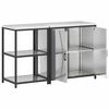 vidaXL Ensemble de rangement cuisine avec étagère 2 pcs Argent Acier