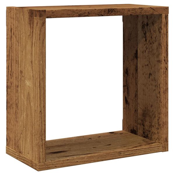 vidaXL &Eacute;tag&egrave;res cube murales 6 pcs vieux bois 30x15x30 cm