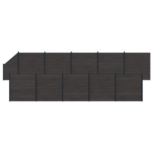 vidaXL Panneau de cl&ocirc;ture 11 pcs WPC et Aluminium Noir