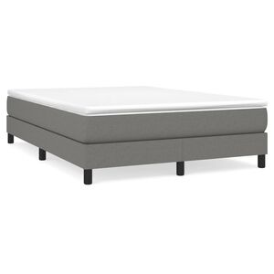 vidaXL Sommier &agrave; lattes de lit avec matelas Gris fonc&eacute; 140x190cm Tissu