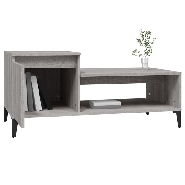 vidaXL Table basse Sonoma gris 100x50x45 cm Bois d'ingénierie