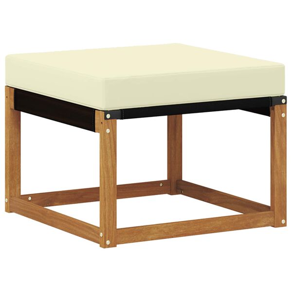 vidaXL Pouf d'Ext&eacute;rieur Bois d'acacia massif et tissu Textil&egrave;ne