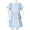 Robe pour enfants à volants bleu doux 104
