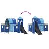 vidaXL Lit mezzanine pour enfants Noir et Bleu 100 x 200 cm M&eacute;tал