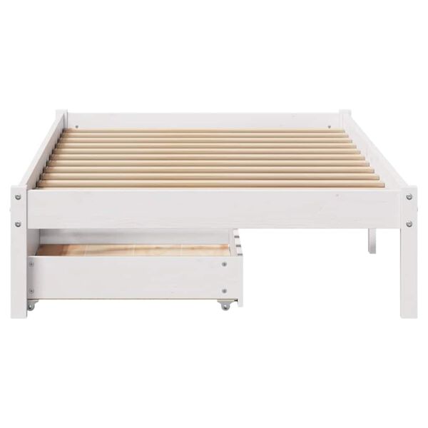 vidaXL Cadre de lit sans matelas blanc 90x190 cm bois de pin massif