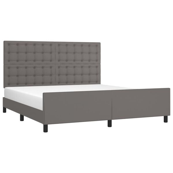 vidaXL Cadre de lit sans matelas gris similicuir