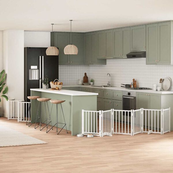 vidaXL Barri&egrave;re pour chien porte pliable 15 panneaux bois de peuplier