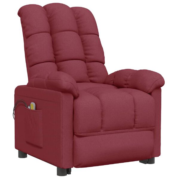 vidaXL Fauteuil de massage Rouge bordeaux Tissu