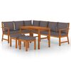 vidaXL Ensemble &agrave; manger de jardin coussins 7 pcs Bois acacia