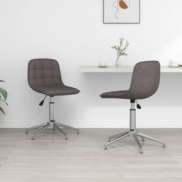 vidaXL Chaises pivotantes &agrave; manger lot de 2 taupe tissu