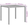 vidaXL Table de jardin 90x90x75cm Résine tressée et bois d'acacia Gris