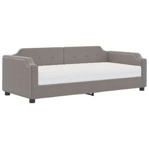 vidaXL Lit de jour avec matelas taupe 80x200 cm tissu