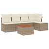 vidaXL Salon de jardin avec coussins 6 pcs beige r&eacute;sine tress&eacute;e