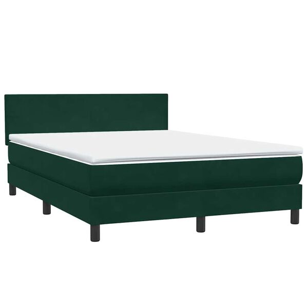 vidaXL Sommier &agrave; lattes de lit et matelas vert fonc&eacute; 160x210cm velours