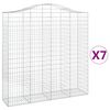 vidaXL Paniers &agrave; gabions arqu&eacute;s 7 pcs 200x50x200/220 cm Fer galvanis&eacute;