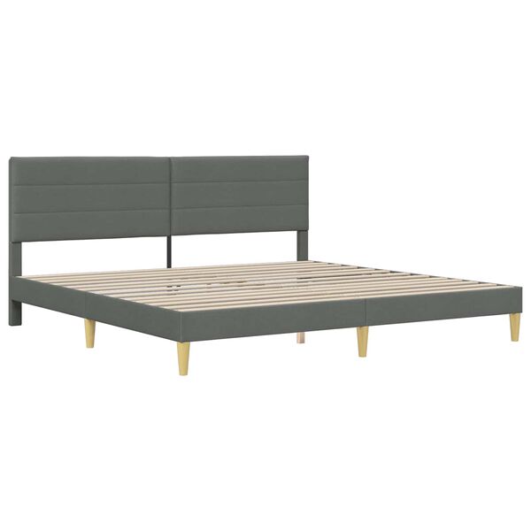vidaXL Cadre de lit avec matelas Gris fonc&eacute; 180 x 200 cm tissu