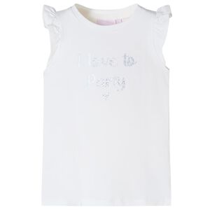 T-shirt enfants avec manches &agrave; volants blanc 104