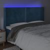 vidaXL T&ecirc;te de lit &agrave; LED Bleu fonc&eacute; 183x16x118/128 cm Velours