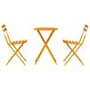 vidaXL Ensemble bistro pliant 3 pcs Moutarde Acier