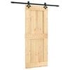 vidaXL Porte coulissante Naturel et noir 85 x 210 cm