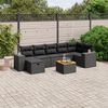 vidaXL Salon de jardin 8 pcs avec coussins noir r&eacute;sine tress&eacute;e