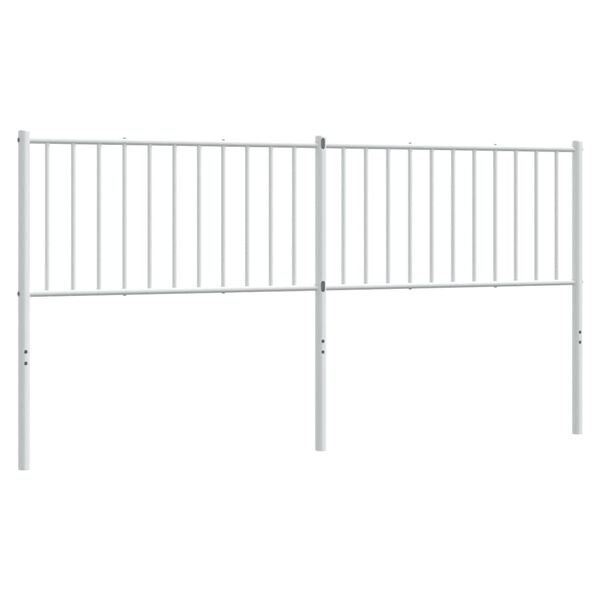 vidaXL Tête de lit métal blanc 180 cm