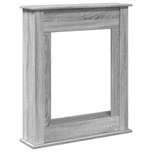 VidaXL Cadre de chemin&eacute;e sonoma gris 75x20x87,5 cm bois d'ing&eacute;nierie