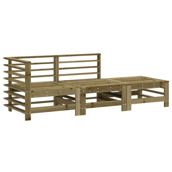 vidaXL Salon de jardin 3 pcs bois de pin imprégné