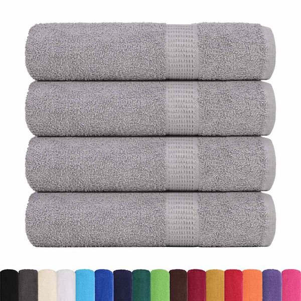 vidaXL Essuie-mains FROGN 4 pcs gris 50x100 cm 360 g/m&sup2;