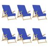 vidaXL Serviettes de plage 6 pcs bleu royal 60x135 cm tissu 400 GSM