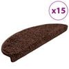 vidaXL Tapis d'escalier 15 pi&egrave;ces 65 x 21 x 4 cm Marron Demi-rond Grand