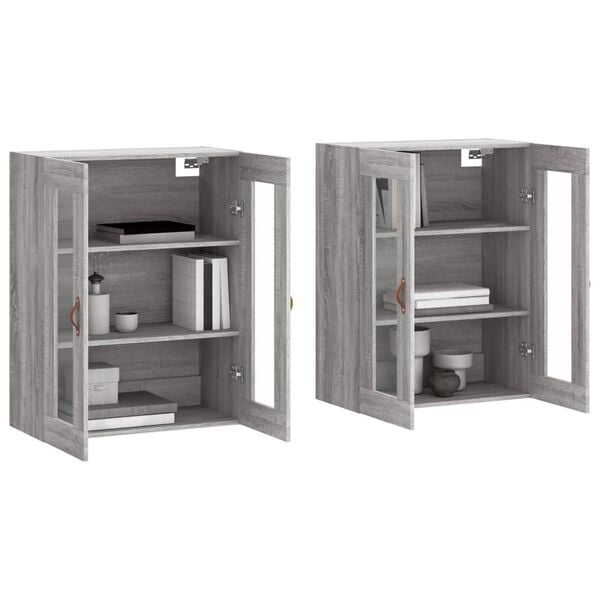 vidaXL Armoires murales 2 pcs sonoma gris bois d'ing&eacute;nierie