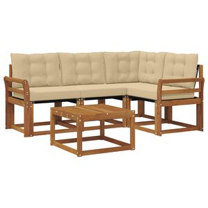 vidaXL Ensemble de canap&eacute;s d'ext&eacute;rieur 5 pcs Naturel et Beige