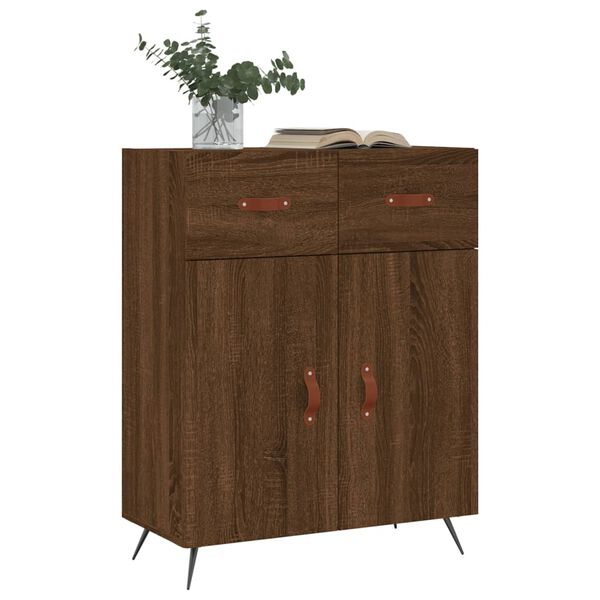 vidaXL Buffet ch&ecirc;ne marron 69,5x34x90 cm bois d'ing&eacute;nierie