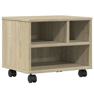 vidaXL Support d'imprimante avec roulettes ch&ecirc;ne sonoma 41x32x34,5 cm