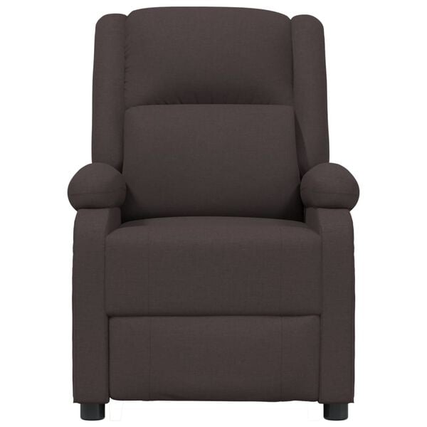 vidaXL Fauteuil inclinable &eacute;lectrique Marron fonc&eacute; Tissu