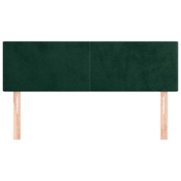 vidaXL T&ecirc;tes de lit 2 pcs Vert fonc&eacute; 72x5x78/88 cm Velours