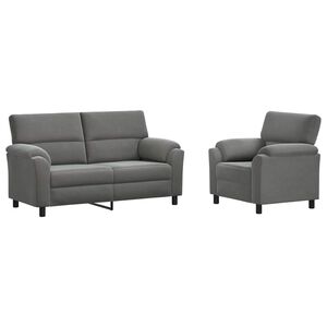 vidaXL Ensemble de Canap&eacute;s 2 pcs Gris fonc&eacute; Velours