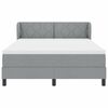 vidaXL Lit &agrave; ressorts avec matelas Gris clair 140 x 190 cm tissu