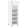 vidaXL Armoire &agrave; chaussure Blanc brillant 30x35x105 cm Bois ing&eacute;nierie