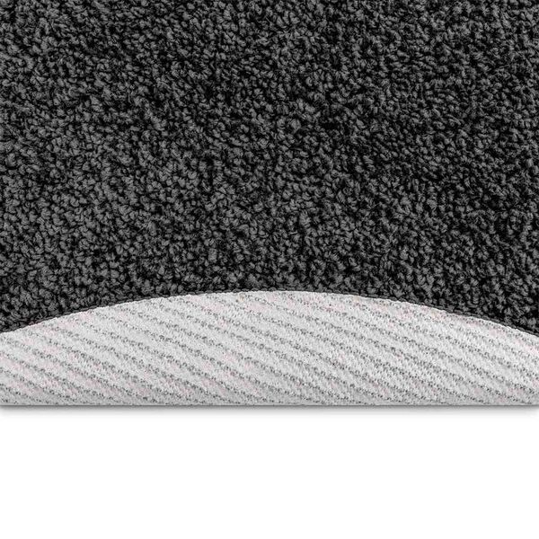 vidaXL Tapis Shaggy Anti-d&eacute;rapant Gris fonc&eacute; 90 x 90 cm PP
