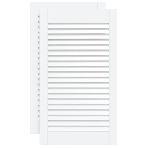 vidaXL Portes d'armoire à persiennes 2 pcs blanc 69x39,4 cm pin massif