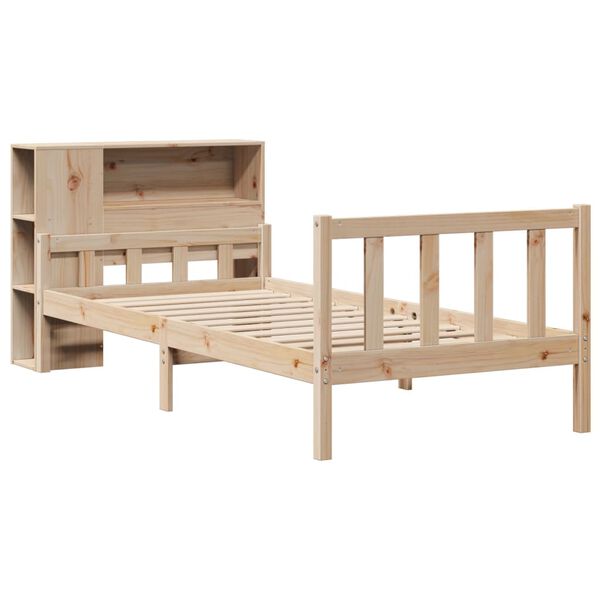 vidaXL Lit biblioth&egrave;que sans matelas 75x190 cm bois de pin massif