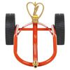 vidaXL Traîneau d’arrosage sur roues avec tête rotative en acier rouge